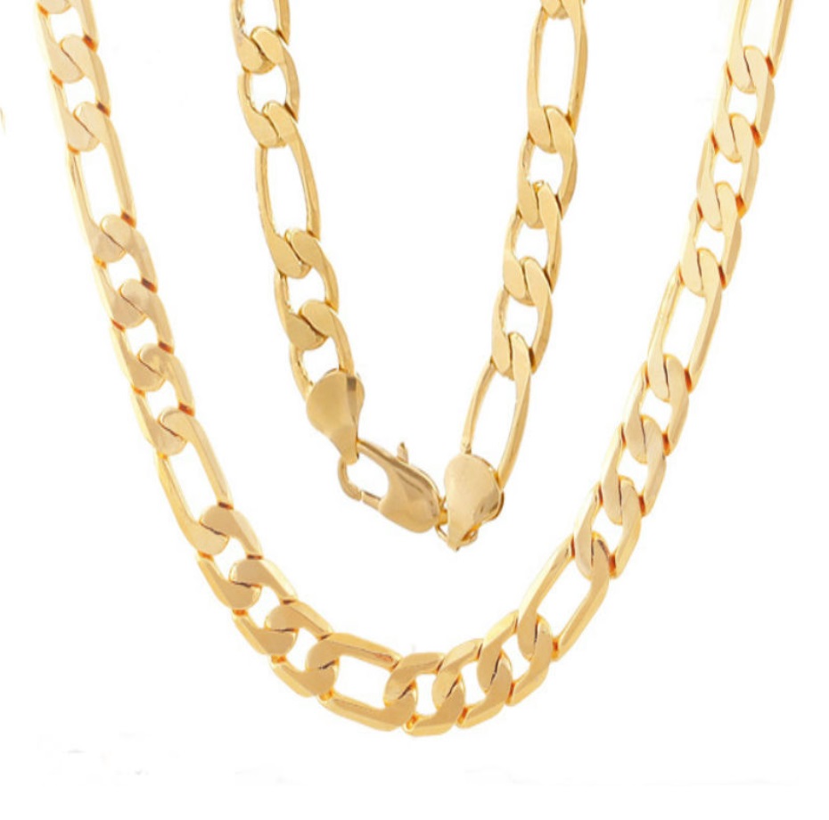 18K Gold Filled Italian Figaro Chain Necklace, Various Sizes