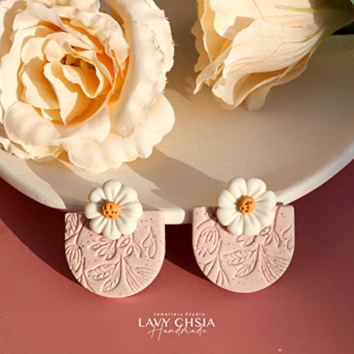 Boho Polymer Clay Flower Earrings by Lavy Chsia