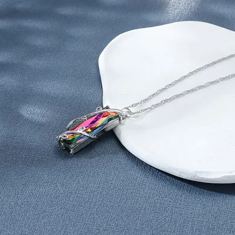 Colorful Crystal Branch Pendant Necklace - Handmade Fashion Jewelry