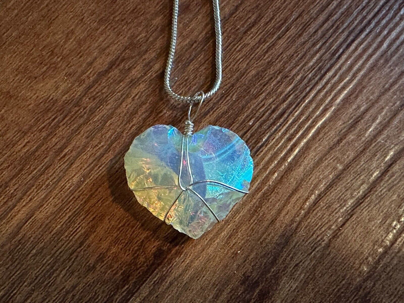 Moonstone Heart Pendant Necklace Gemstone Healing Crystal Jewelry