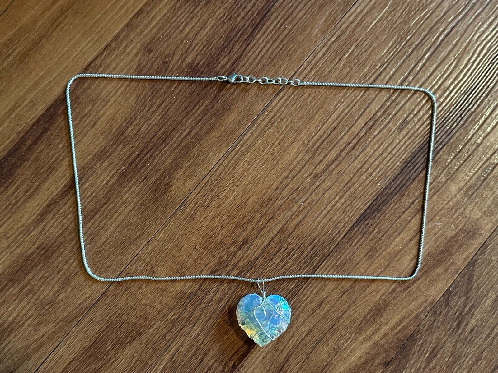 Moonstone Heart Pendant Necklace Gemstone Healing Crystal Jewelry