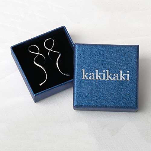 Elegant Curve Spiral Threader Earrings in 925 Sterling Silver