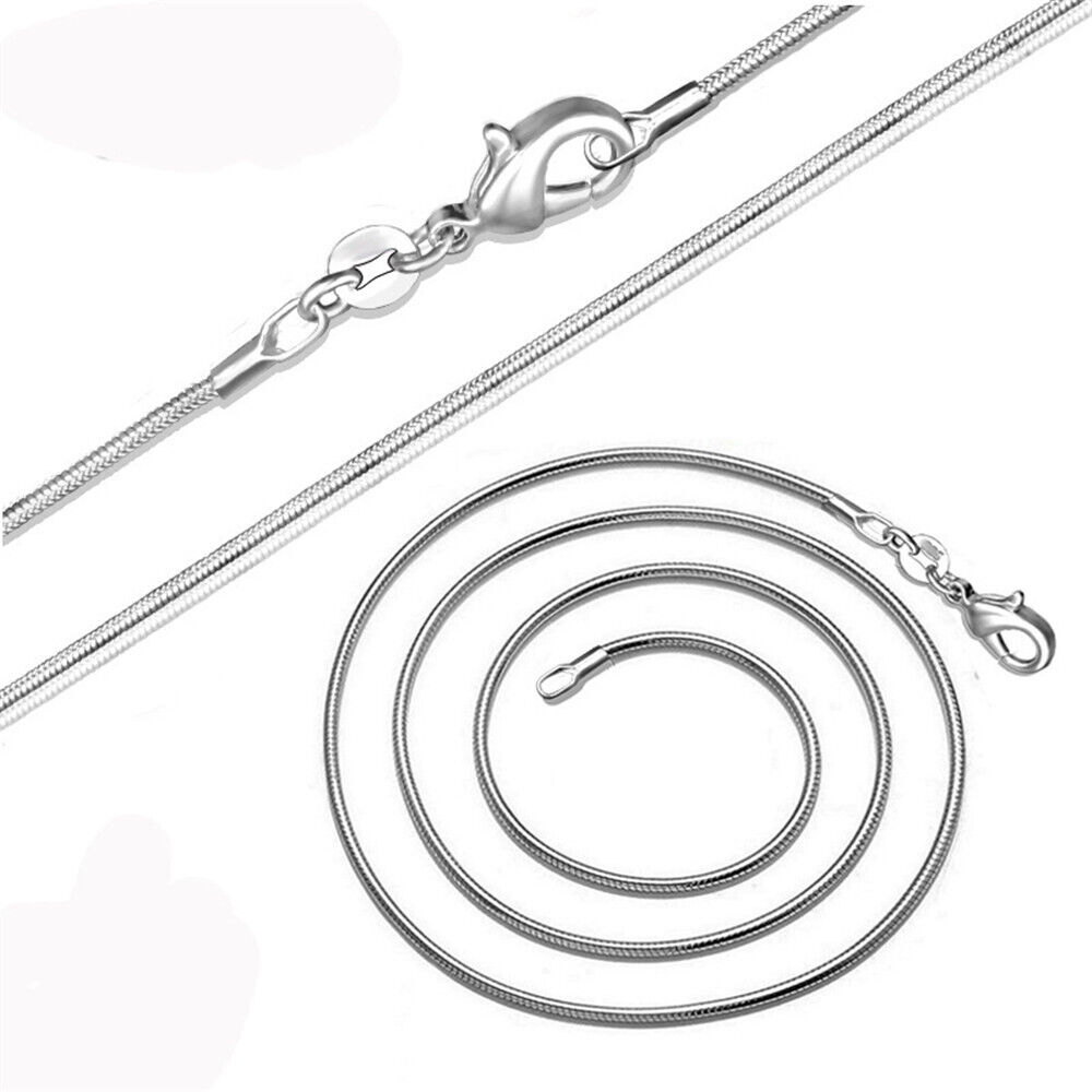 10PCS Wholesale 1mm Snake Chain Necklace Sterling Silver