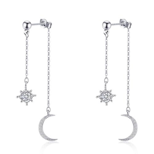 Celestial Sun Moon Star Earrings 925 Sterling Silver