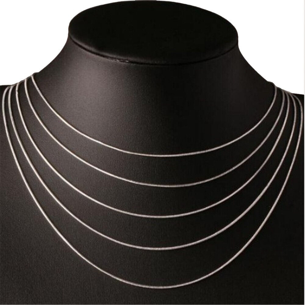 10PCS Wholesale 1mm Snake Chain Necklace Sterling Silver