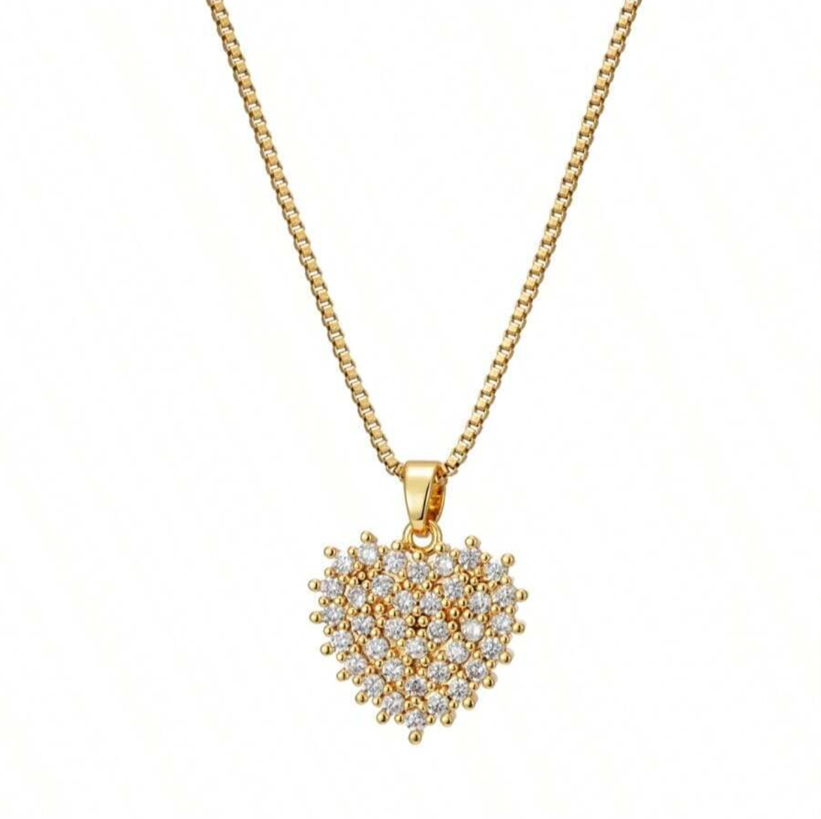 Heart Pendant Necklace - 18K Gold Plated Stainless