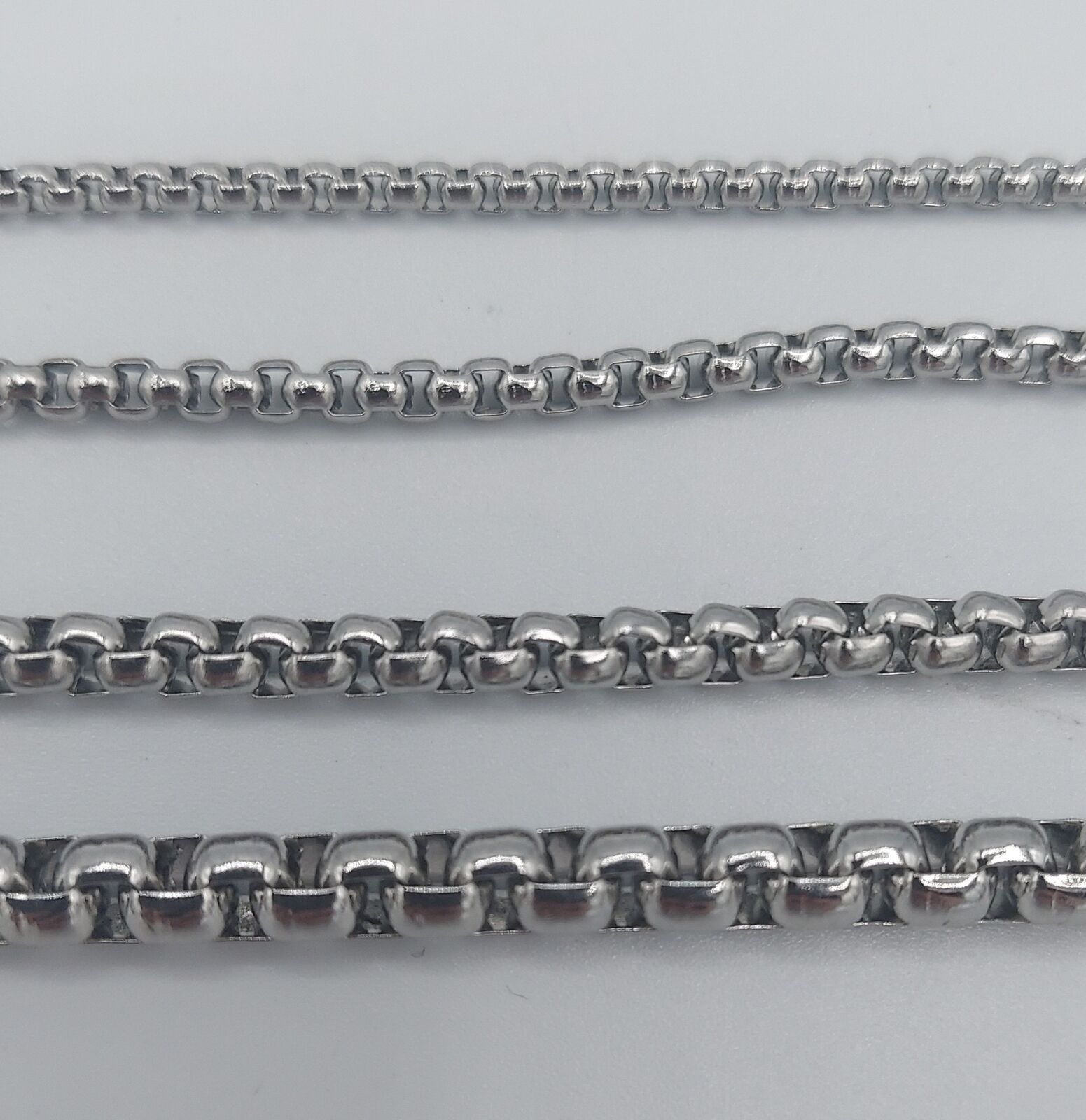 Silver Stainless Steel Chain Necklace in Various Lengths and Widths