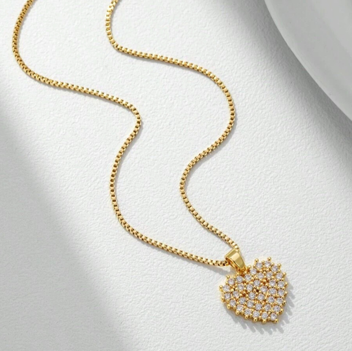 Heart Pendant Necklace - 18K Gold Plated Stainless