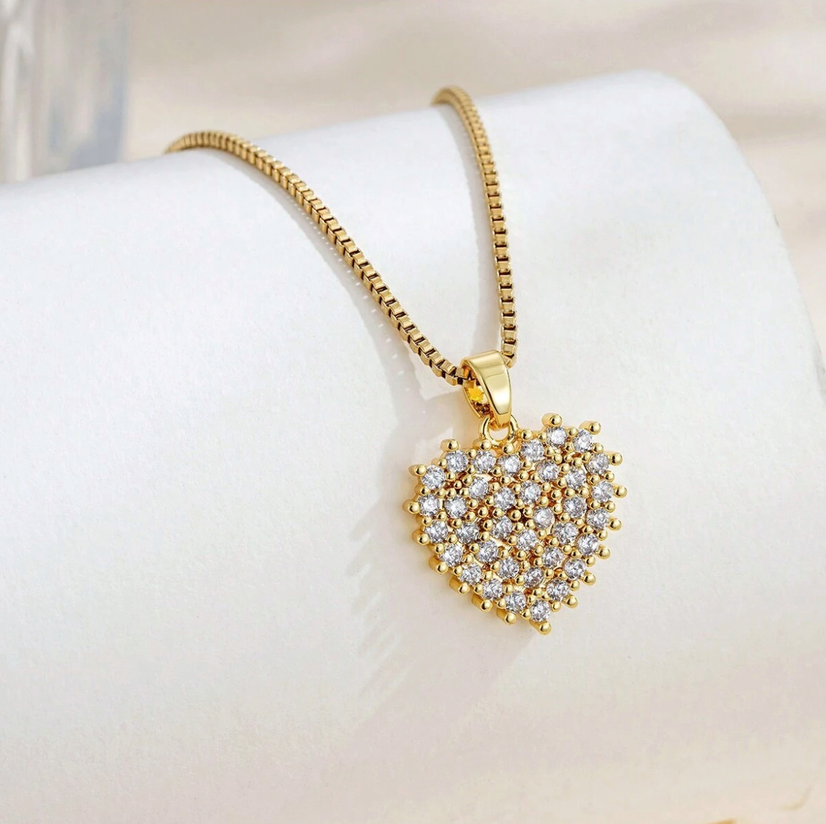 Heart Pendant Necklace - 18K Gold Plated Stainless
