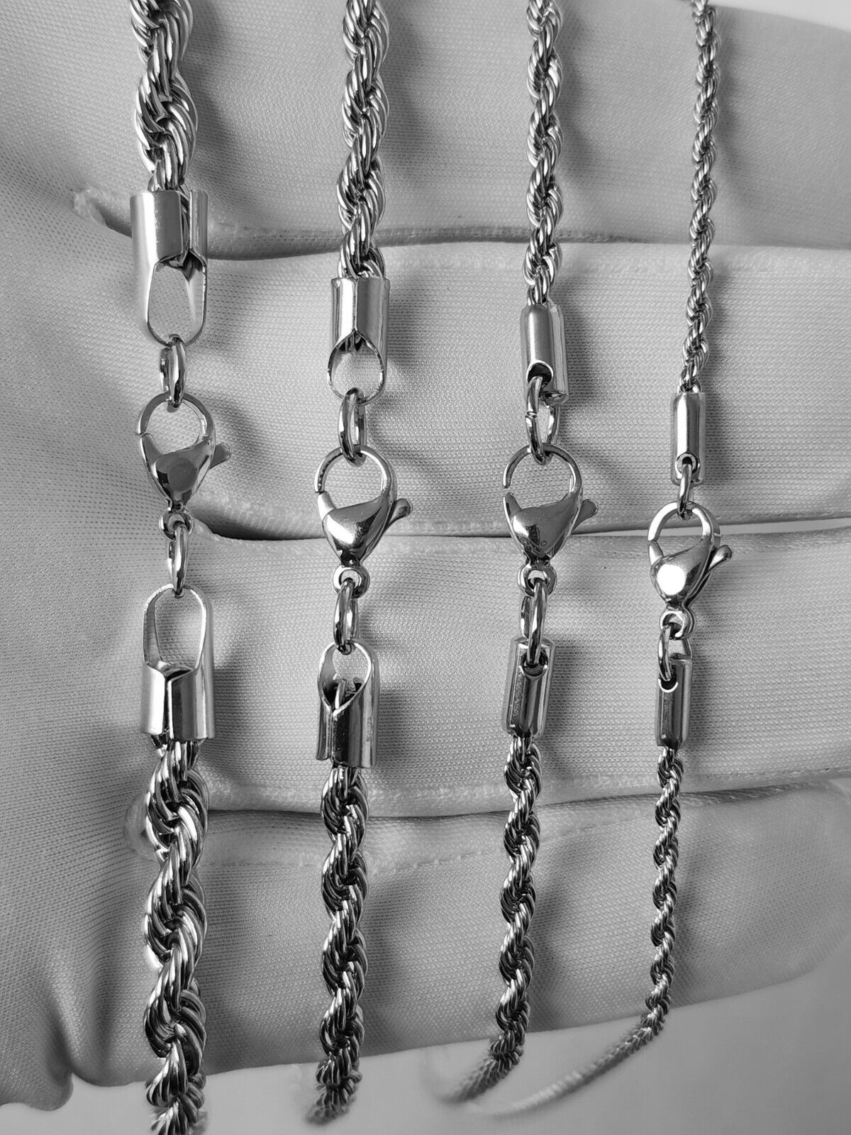 Stainless Steel Rope Chain 2-5mm Hip Hop Unisex