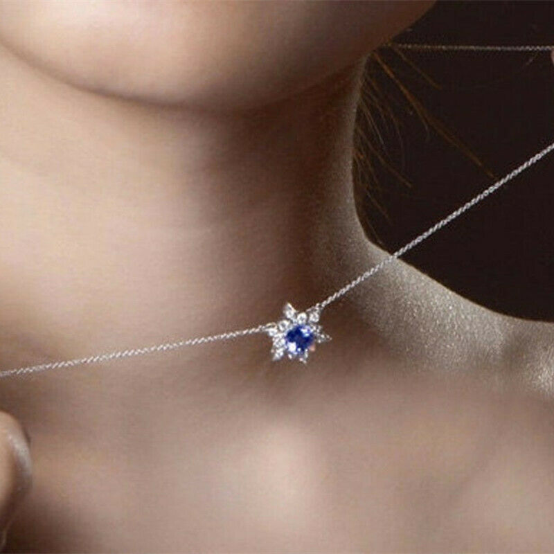 Zircon Pendant Necklace - Handmade Silver Wedding Jewelry