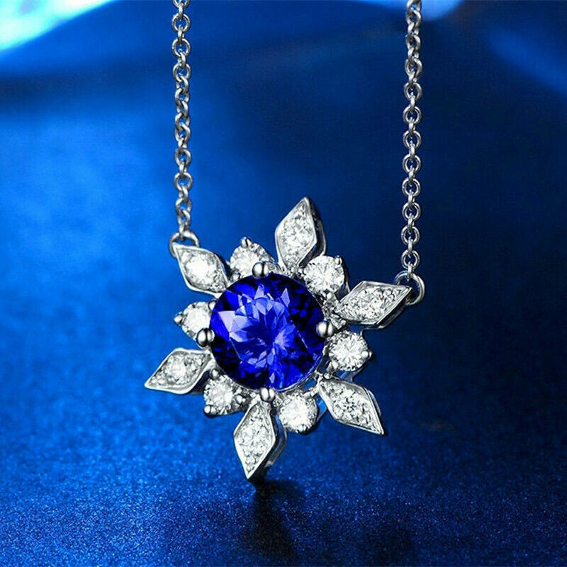 Zircon Pendant Necklace - Handmade Silver Wedding Jewelry