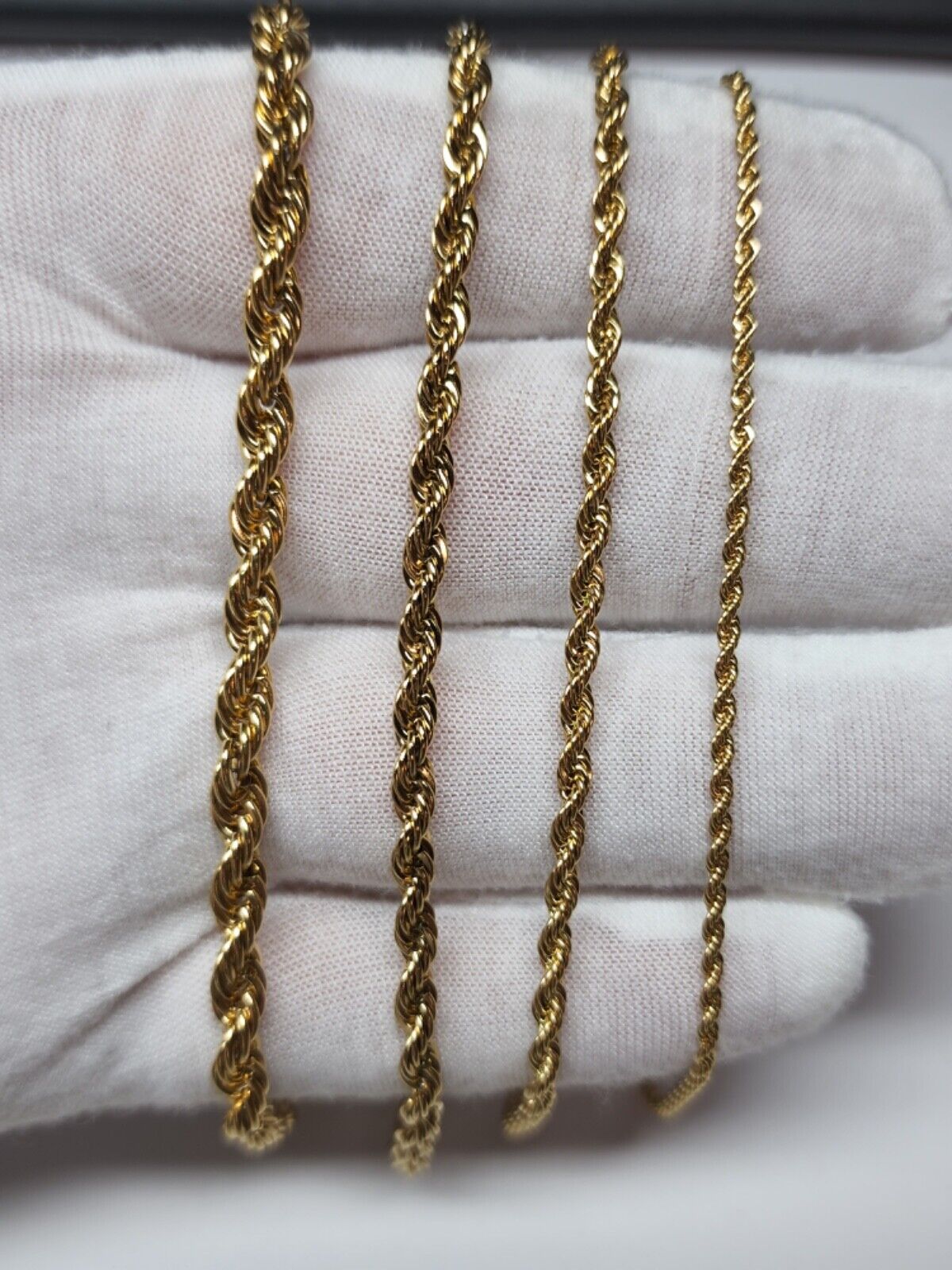 Gold Plated Stainless Steel Rope Chain Necklace Unisex