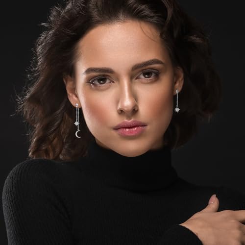 Celestial Sun Moon Star Earrings 925 Sterling Silver