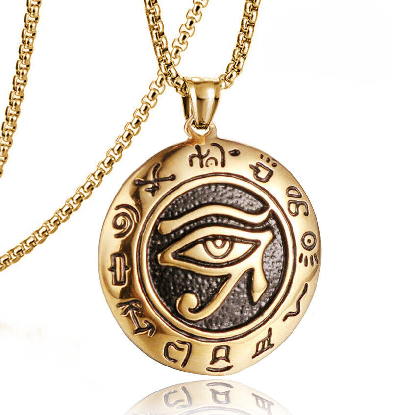 Stainless Steel Egyptian Pharaoh Eye of Horus Pendant