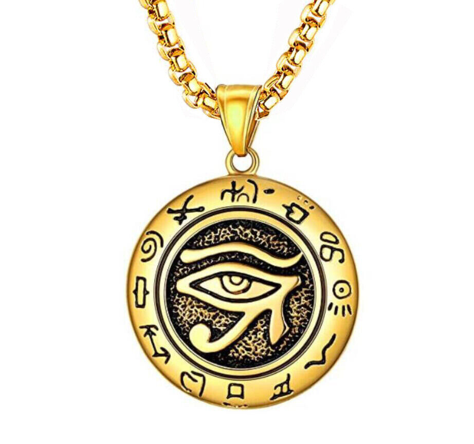 Stainless Steel Egyptian Pharaoh Eye of Horus Pendant
