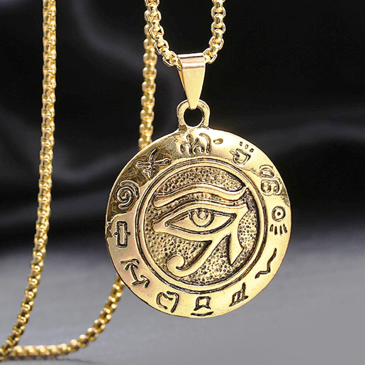 Stainless Steel Egyptian Pharaoh Eye of Horus Pendant