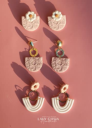 Boho Polymer Clay Flower Earrings by Lavy Chsia