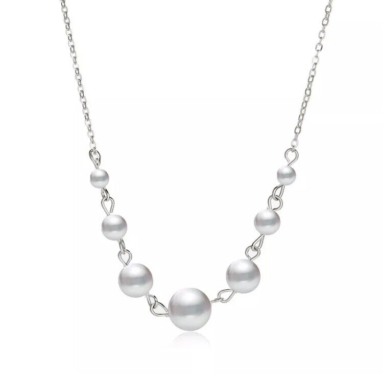 Silver Pearl Choker Necklace - Women's Fashion Jewelry