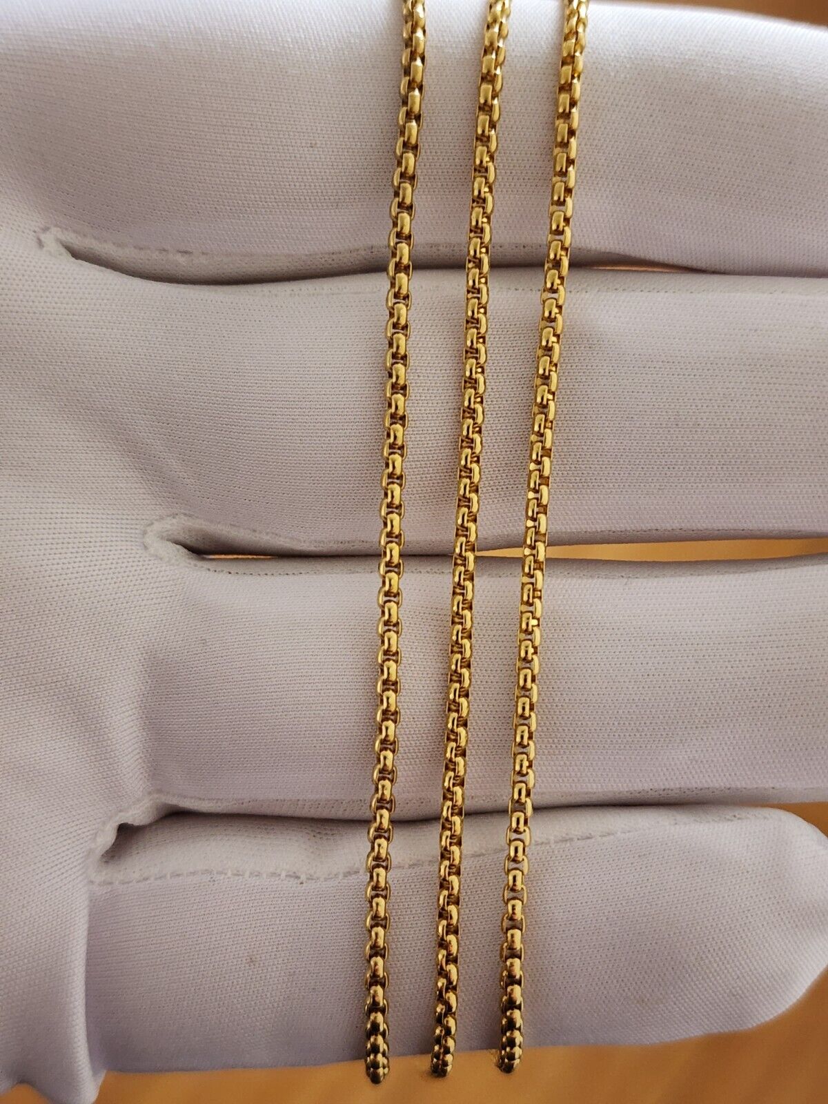 Gold Plated Box Chain Necklace - Unisex Handmade Jewelry