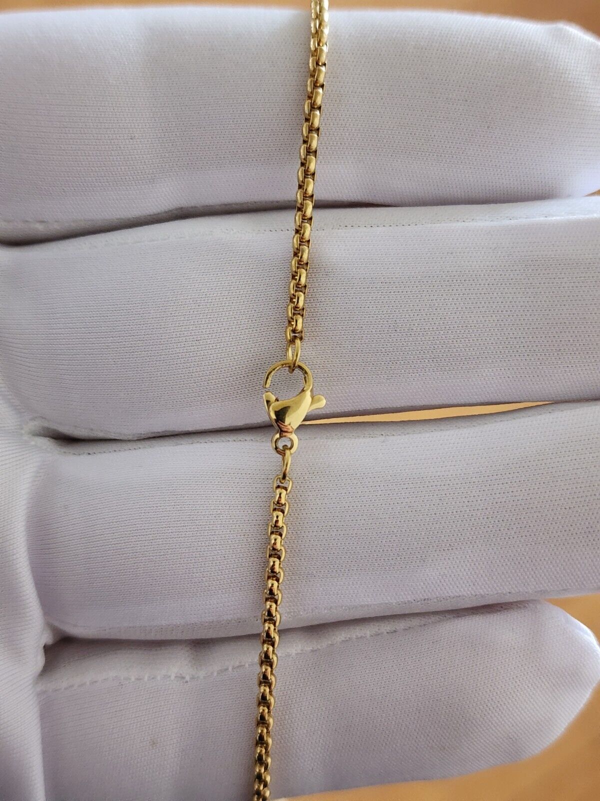 Gold Plated Box Chain Necklace - Unisex Handmade Jewelry