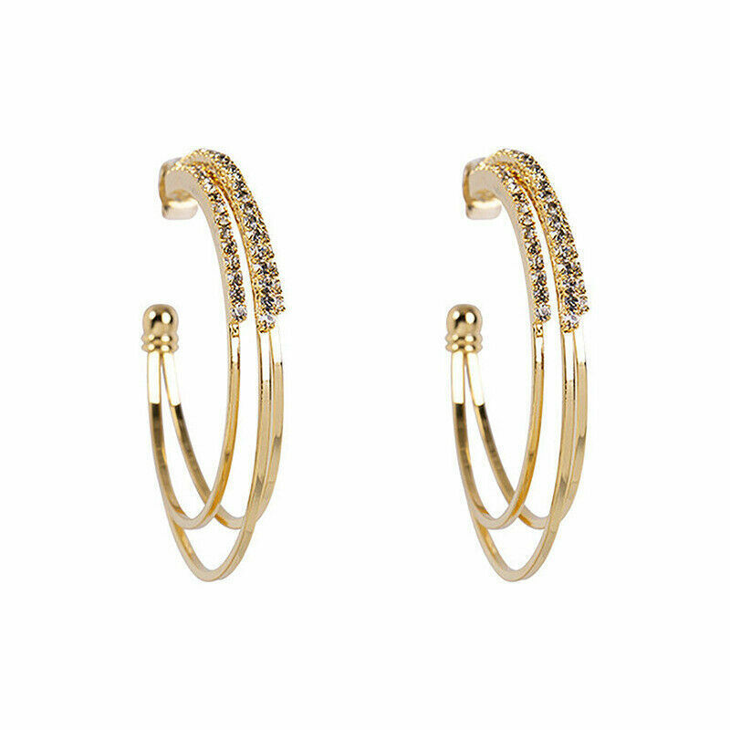 Elegant Plated Hoop Earrings for Women - Handmade