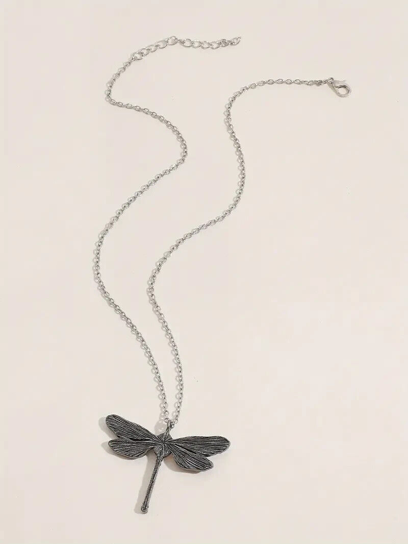 Dragonfly Moonstone Pendant Necklace - Retro Vintage Party Fashion