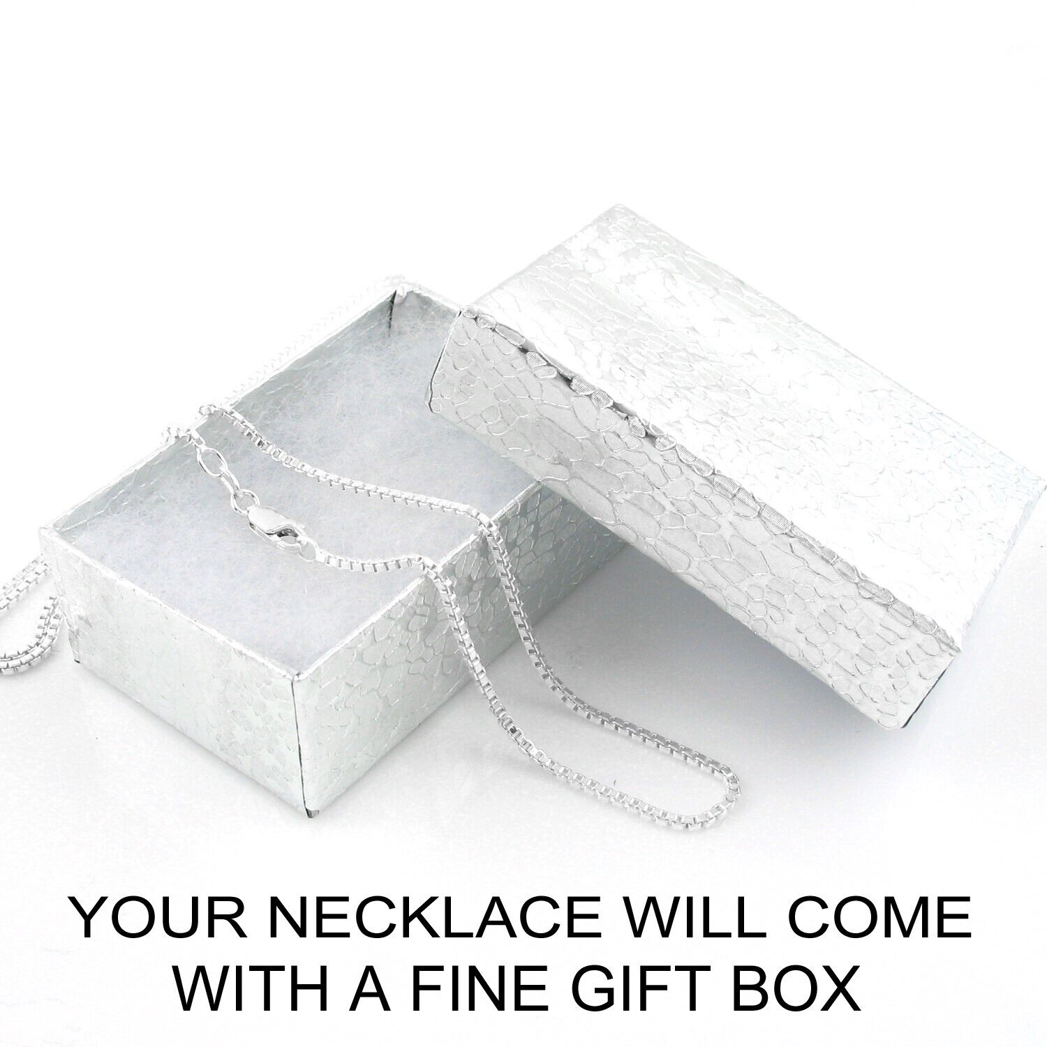 925 Sterling Silver Box Chain Necklace with Lobster Lock