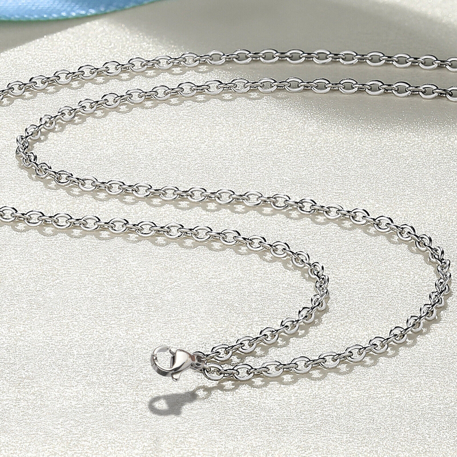 Silver tone chain necklace for DIY jewelry making gift