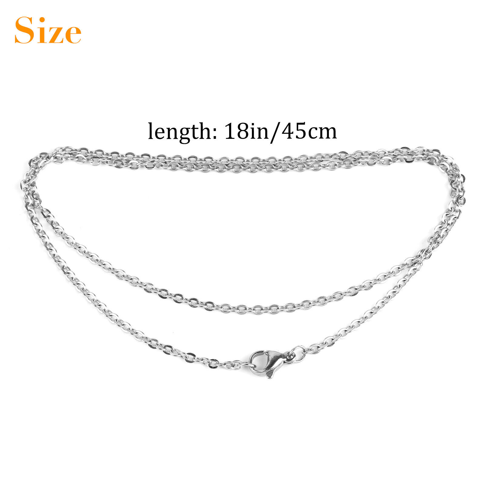 Silver tone chain necklace for DIY jewelry making gift