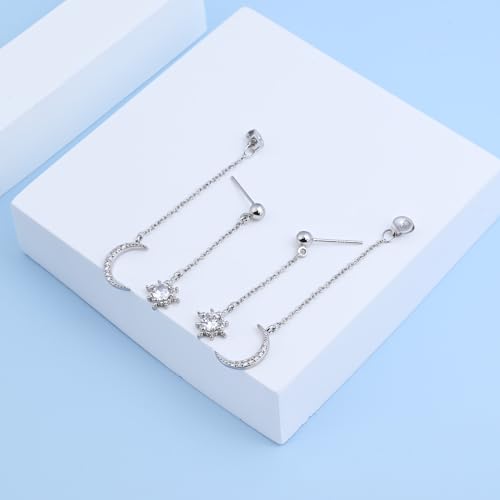 Celestial Sun Moon Star Earrings 925 Sterling Silver