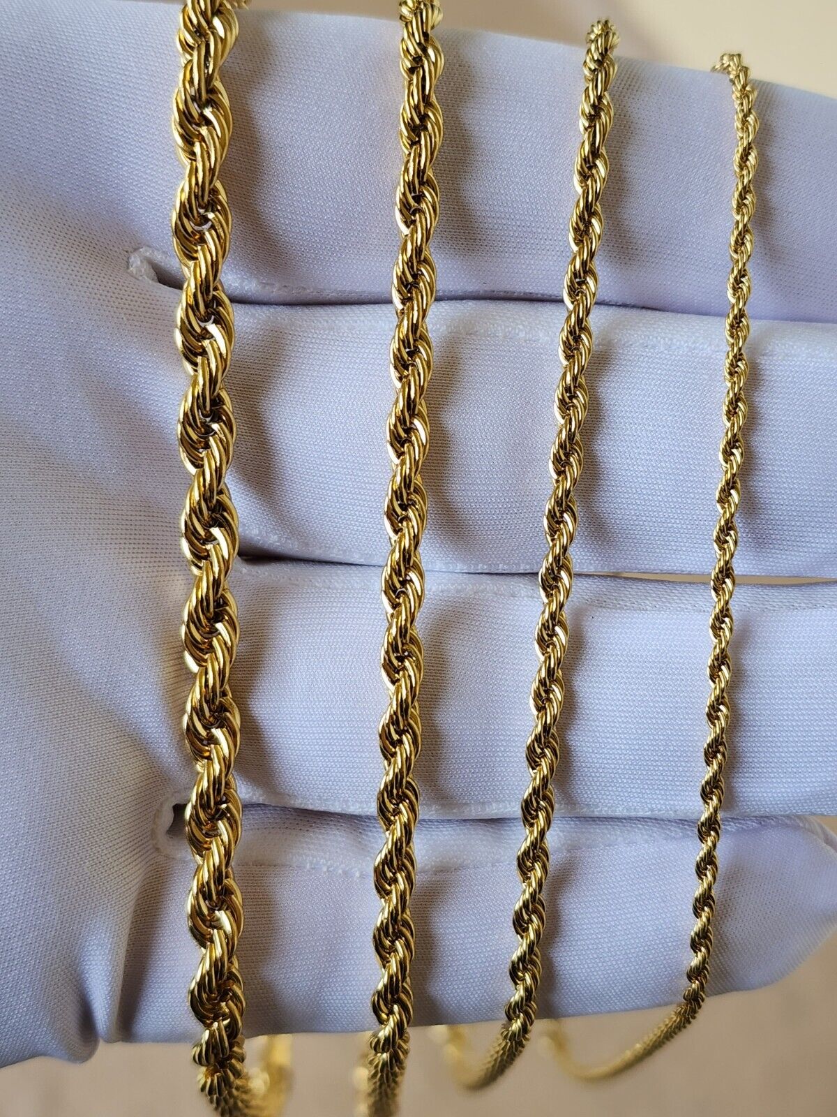 Gold Plated Stainless Steel Unisex Rope Chain Necklace