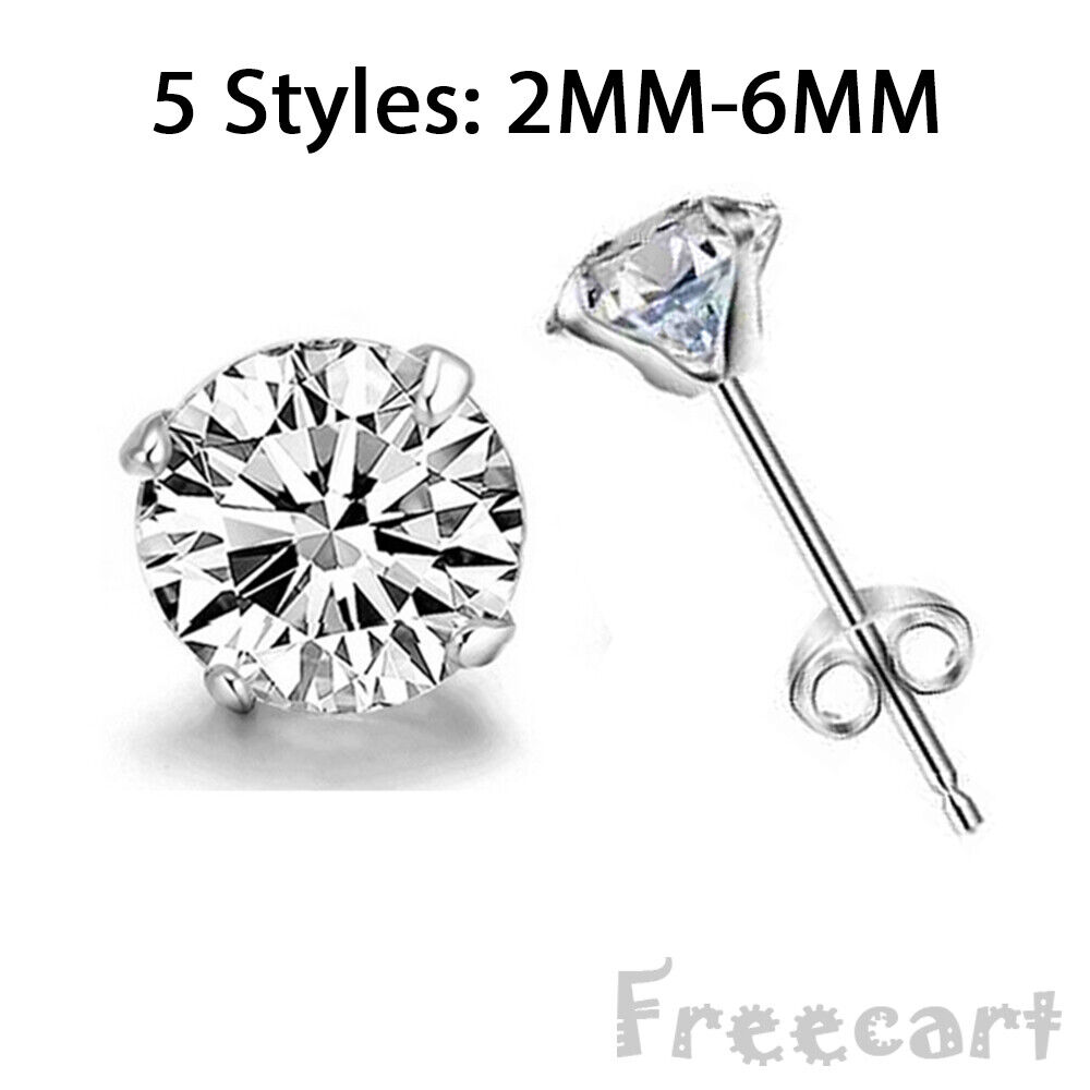 925 Sterling Silver Round Earrings with Cubic Zirconia