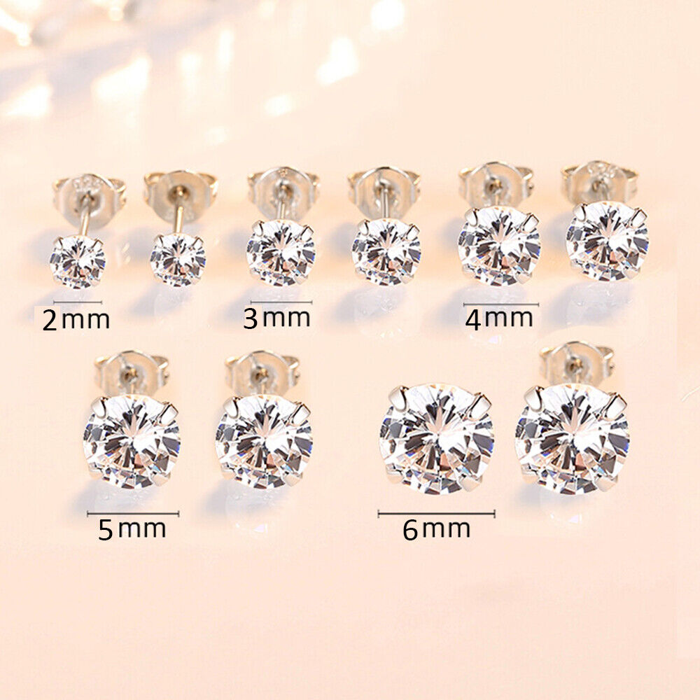 925 Sterling Silver Round Earrings with Cubic Zirconia