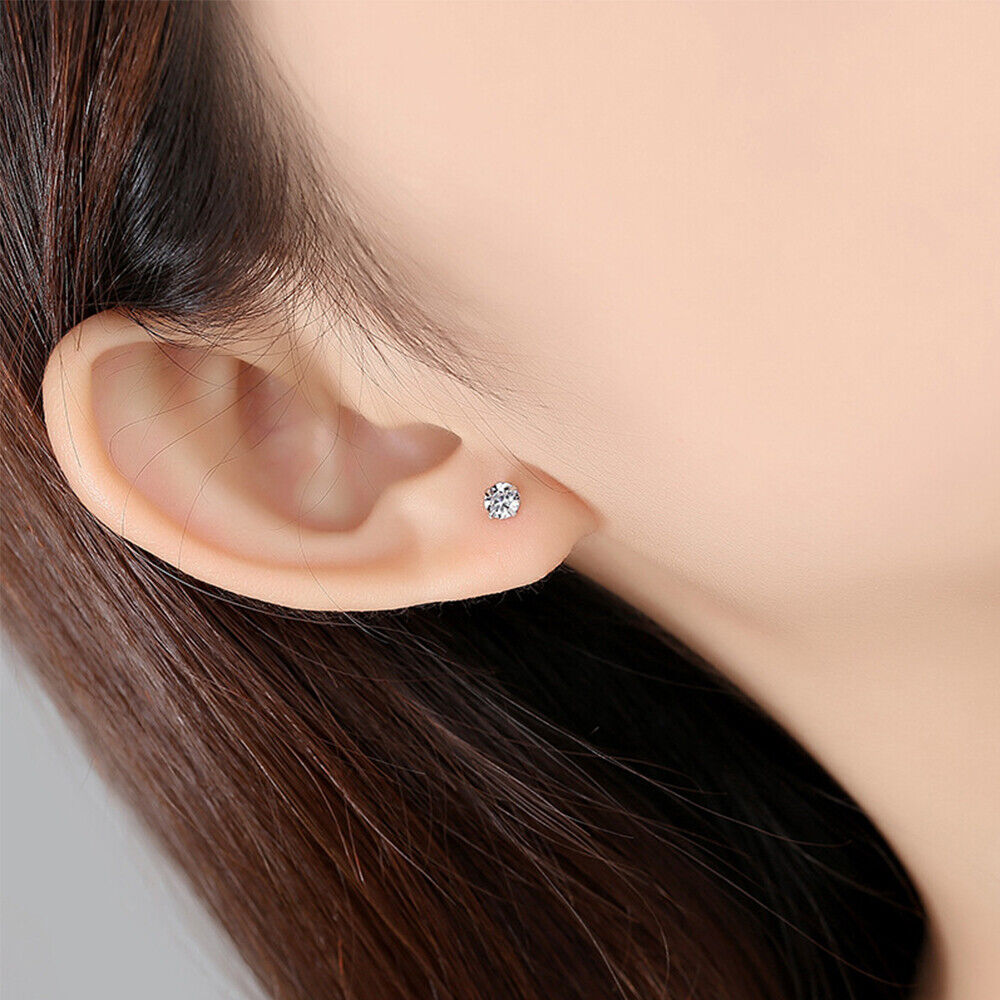 925 Sterling Silver Round Earrings with Cubic Zirconia