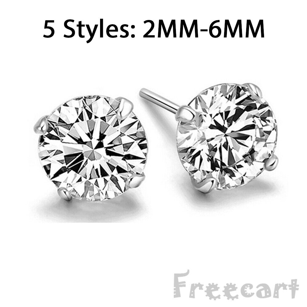 925 Sterling Silver Round Earrings with Cubic Zirconia