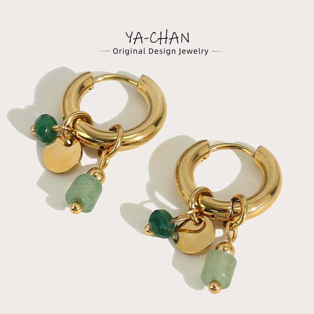 Vintage 18K Gold Plated Hoop Earrings with Charms