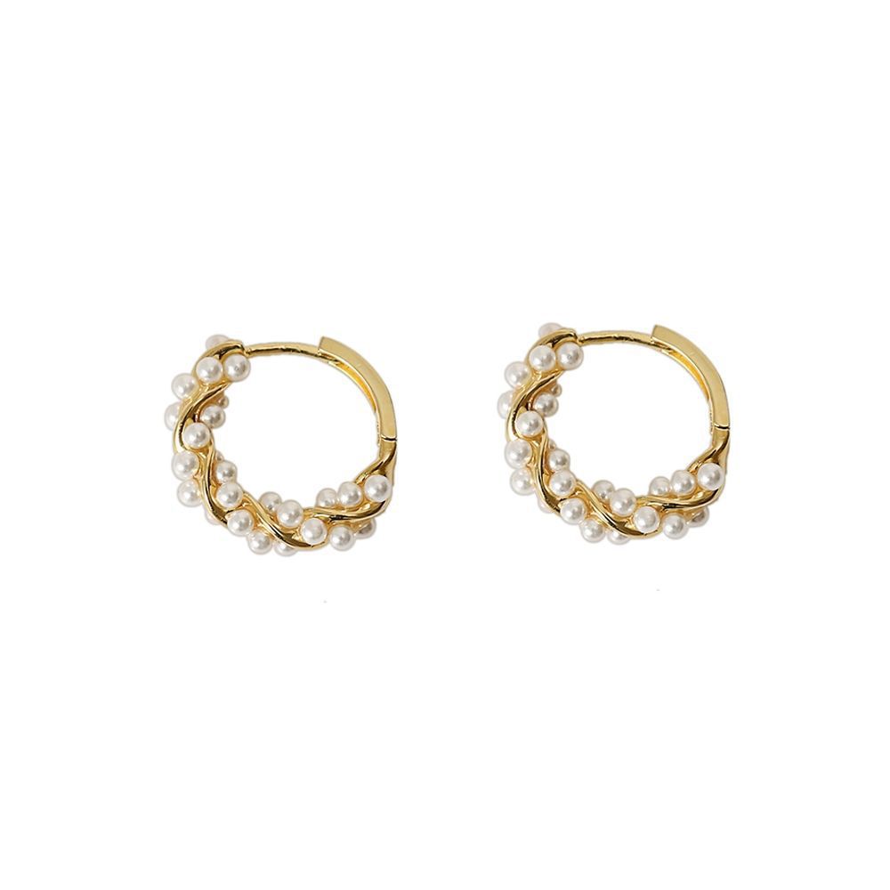 2024 Korean Simple Circle Pearl Earrings for Women