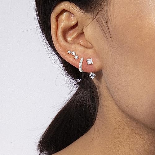 Dainty 925 Sterling Silver Earrings Set for Women