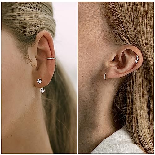 Dainty 925 Sterling Silver Earrings Set for Women