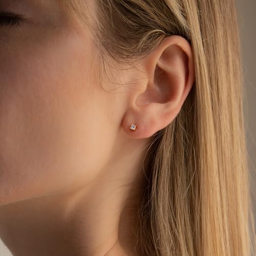 Dainty 14K Gold Filled CZ Huggie Earrings