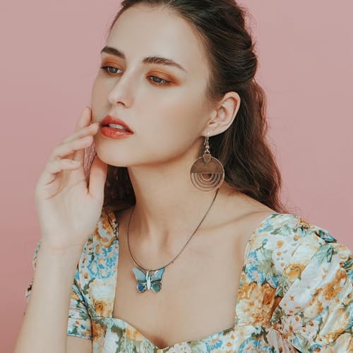 Boho Vintage Geometric Wooden Leather Earrings Set