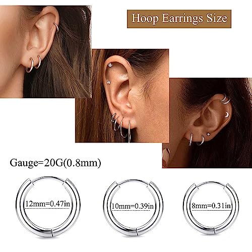 Hypoallergenic Surgical Steel CZ Hoop Earrings