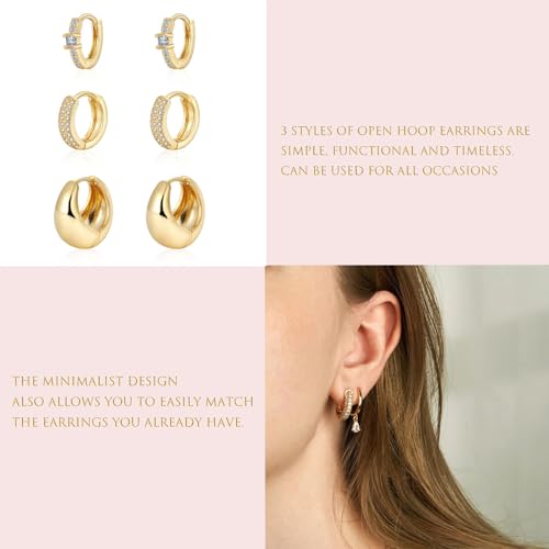 Trendy Gold Hoop Earrings Set for Women