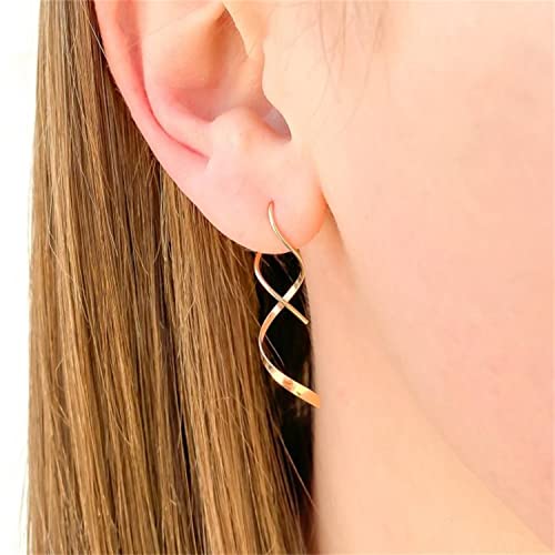 Handmade 14K Gold Spiral Threader Earrings