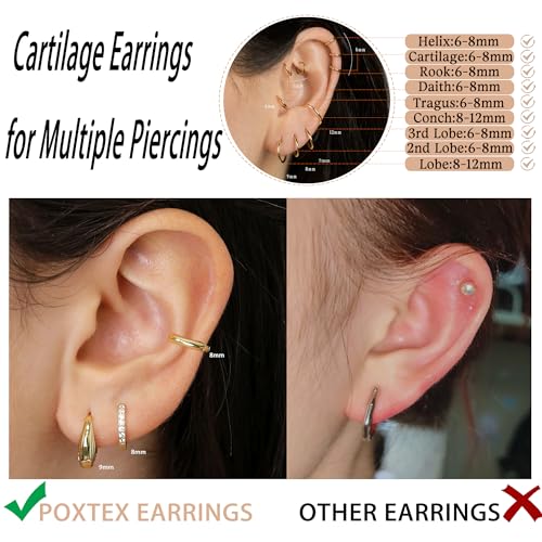 Trendy 14K Gold Hoop Huggie Earrings Set