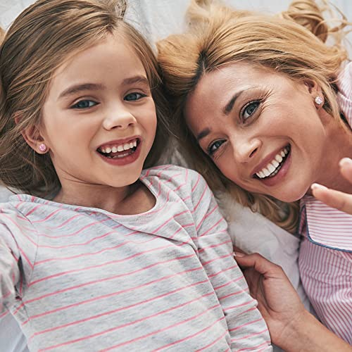 Cute Heart and Flower Hypoallergenic Screw Back Earrings