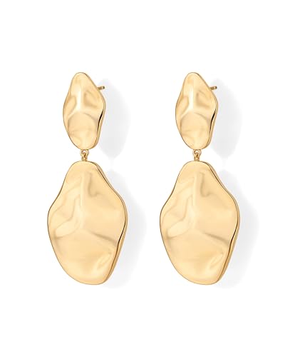14K Gold Plated Teardrop Dangle Earrings for Women