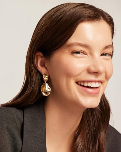 14K Gold Plated Teardrop Dangle Earrings for Women