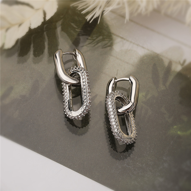 Retro Double Loop Geometric Drop Earrings for Women